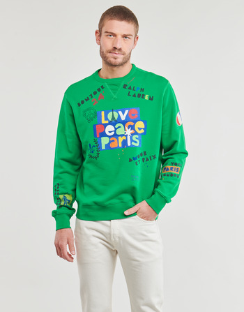 Oblačila Moški Puloverji Polo Ralph Lauren SWEATSHIRT WELCOME IN PARIS Zelena / Večbarvna