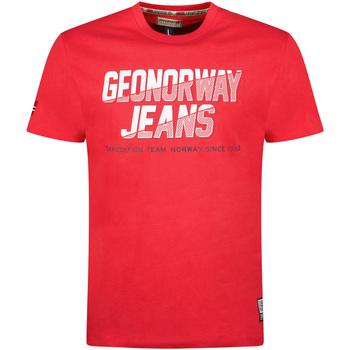 Oblačila Moški Majice s kratkimi rokavi Geographical Norway SX1046HGNO-RED Rdeča