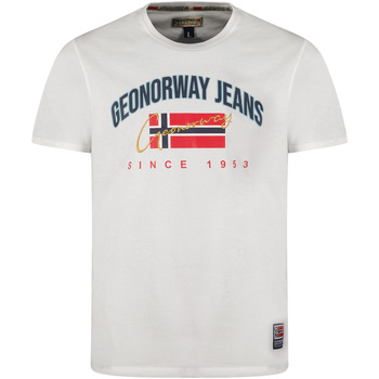 Oblačila Moški Majice s kratkimi rokavi Geographical Norway SX1052HGNO-WHITE Bela