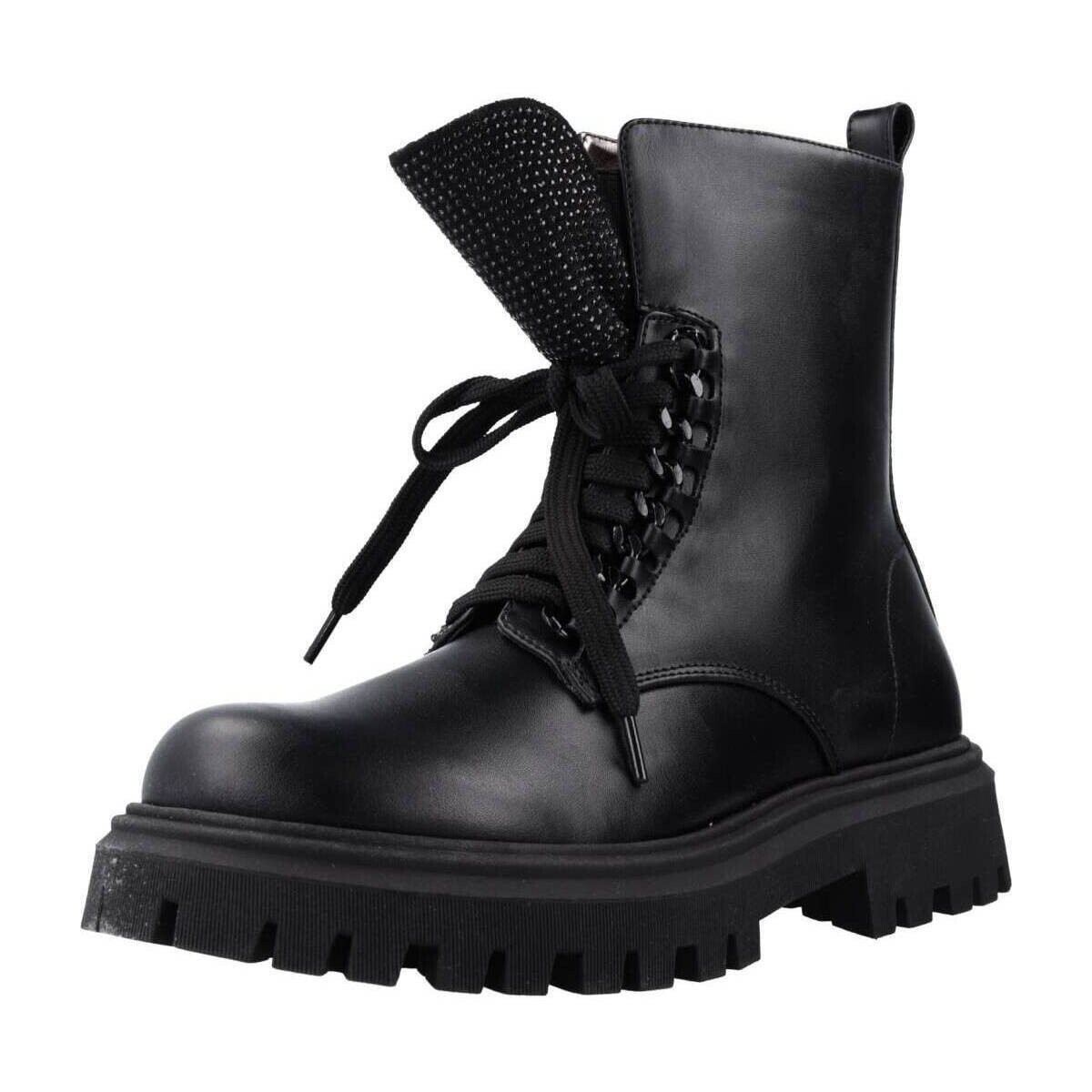 Čevlji  Deklice Škornji Asso AG15740 Črna
