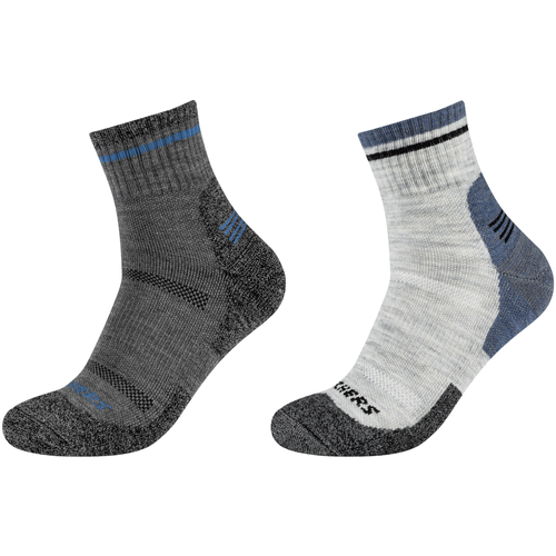 Spodnje perilo Moški Športne nogavice Skechers 2PPK Men Trail Wool Quarter Socks Siva