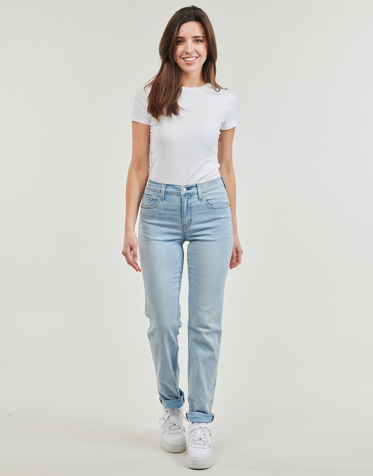 Oblačila Ženske Jeans straight Levi's 724 HIGH RISE STRAIGHT Lightweight Modra