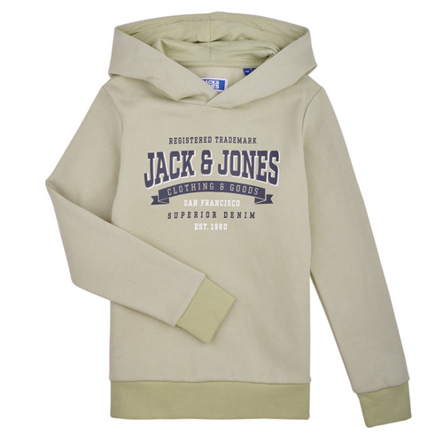Oblačila Dečki Puloverji Jack & Jones JJELOGO SWEAT HOOD 2 COL 24 SNJNR Zelena