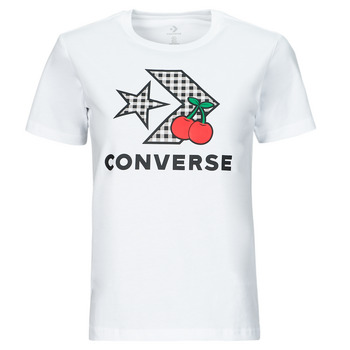 Oblačila Ženske Majice s kratkimi rokavi Converse CHERRY STAR CHEVRON INFILL TEE WHITE Bela