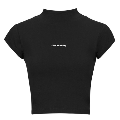 Oblačila Ženske Majice s kratkimi rokavi Converse WORDMARK TOP BLACK Črna