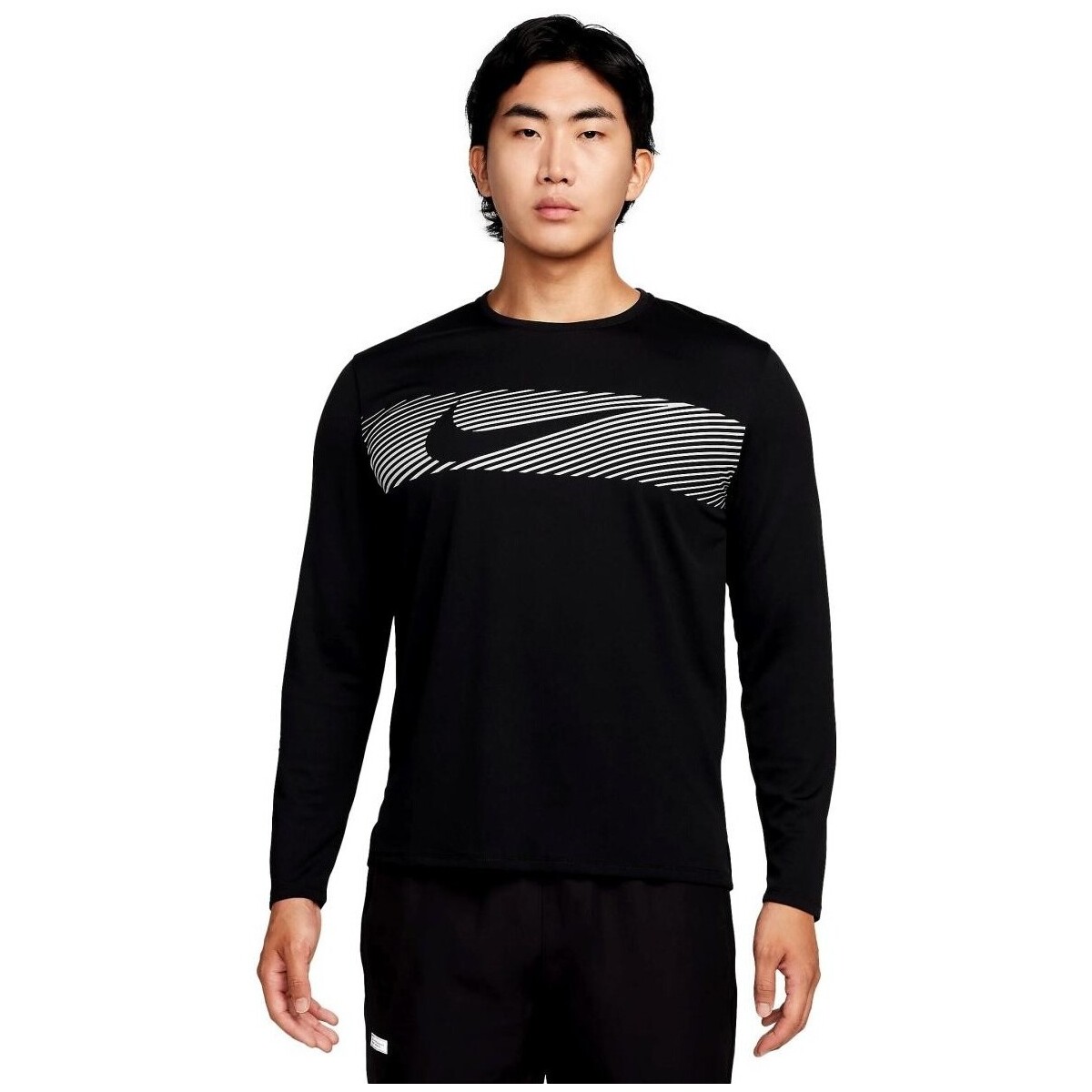 Oblačila Moški Majice z dolgimi rokavi Nike CAMISETA  RUNNING MILER FLASH FB8552 Črna