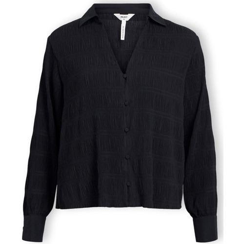 Oblačila Ženske Topi & Bluze Object Stina Shirt L/S  - Black Črna