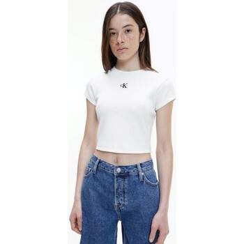 Oblačila Ženske Majice s kratkimi rokavi Calvin Klein Jeans J20J218337YAF Bela