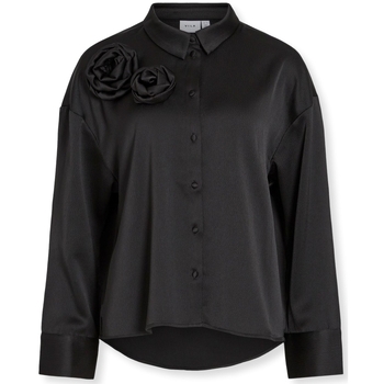Oblačila Ženske Topi & Bluze Vila Medina Rose Shirt L/S - Black Črna