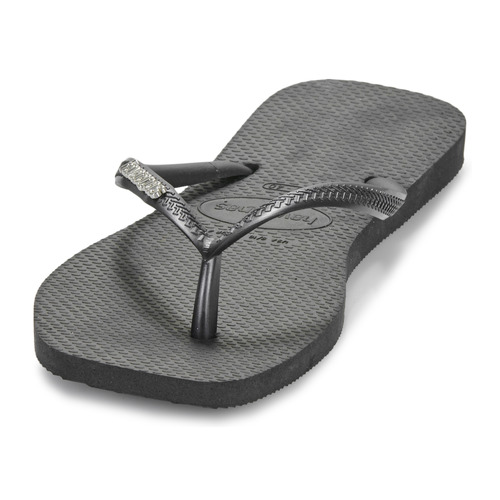 Havaianas SLIM SQUARE LOGO METALLIC Črna