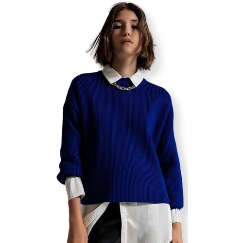 Oblačila Ženske Puloverji Q2 Knit 5381808 - Blue Modra