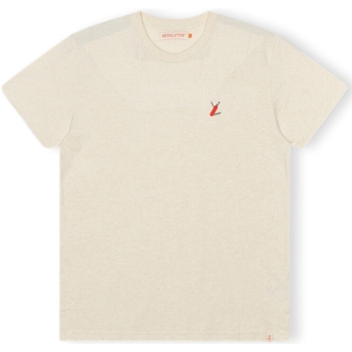 Oblačila Moški Majice & Polo majice Revolution T-Shirt Regular 1343 SUR - Off-White/Melange Bela