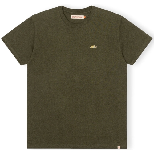 Oblačila Moški Majice & Polo majice Revolution T-Shirt Regular 1342 TEN - Army/Melange Zelena
