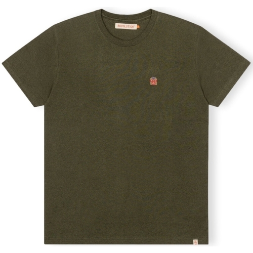 Oblačila Moški Majice & Polo majice Revolution T-Shirt Regular 1340 WES - Army/Melange Zelena