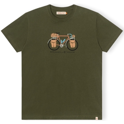 Oblačila Moški Majice & Polo majice Revolution T-Shirt Regular 1344 PAC - Army Zelena