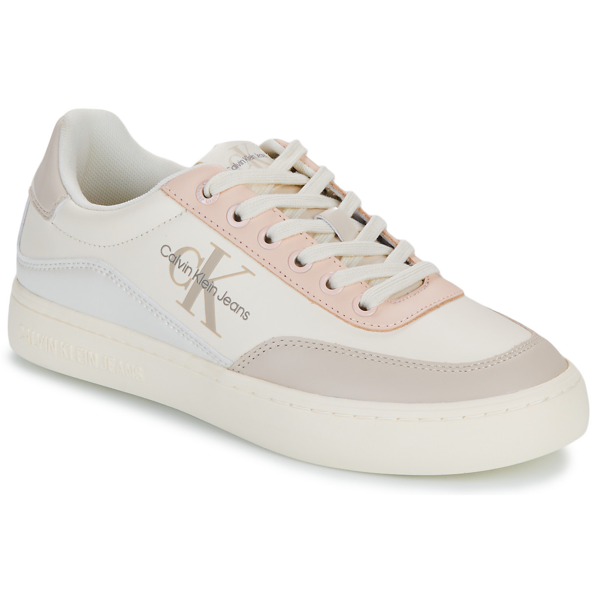Čevlji  Ženske Nizke superge Calvin Klein Jeans CLASSIC CUPSOLE LOW LACE LTH ML Bela / Bež