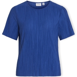 Oblačila Ženske Topi & Bluze Vila Noos Top Plisa S/S - True blue Modra