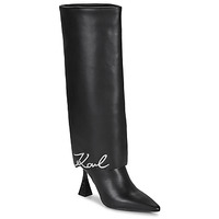 Čevlji  Ženske Mestni škornji    Karl Lagerfeld DEBUT II Fold Down Hi Leg Boot Črna