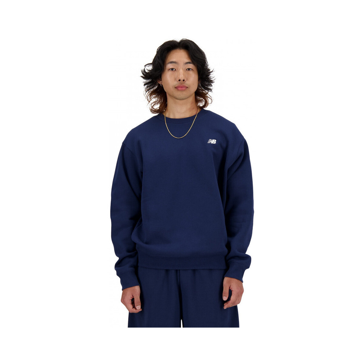Oblačila Moški Puloverji New Balance Sport essentials fleece crew Modra