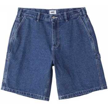 Oblačila Moški Kratke hlače & Bermuda Obey Bigwig denim carpenter short Modra
