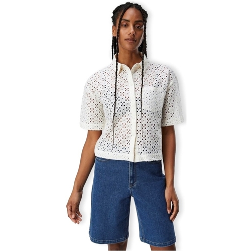 Oblačila Ženske Topi & Bluze Object Emilia Shirt S/S - Sands Bež