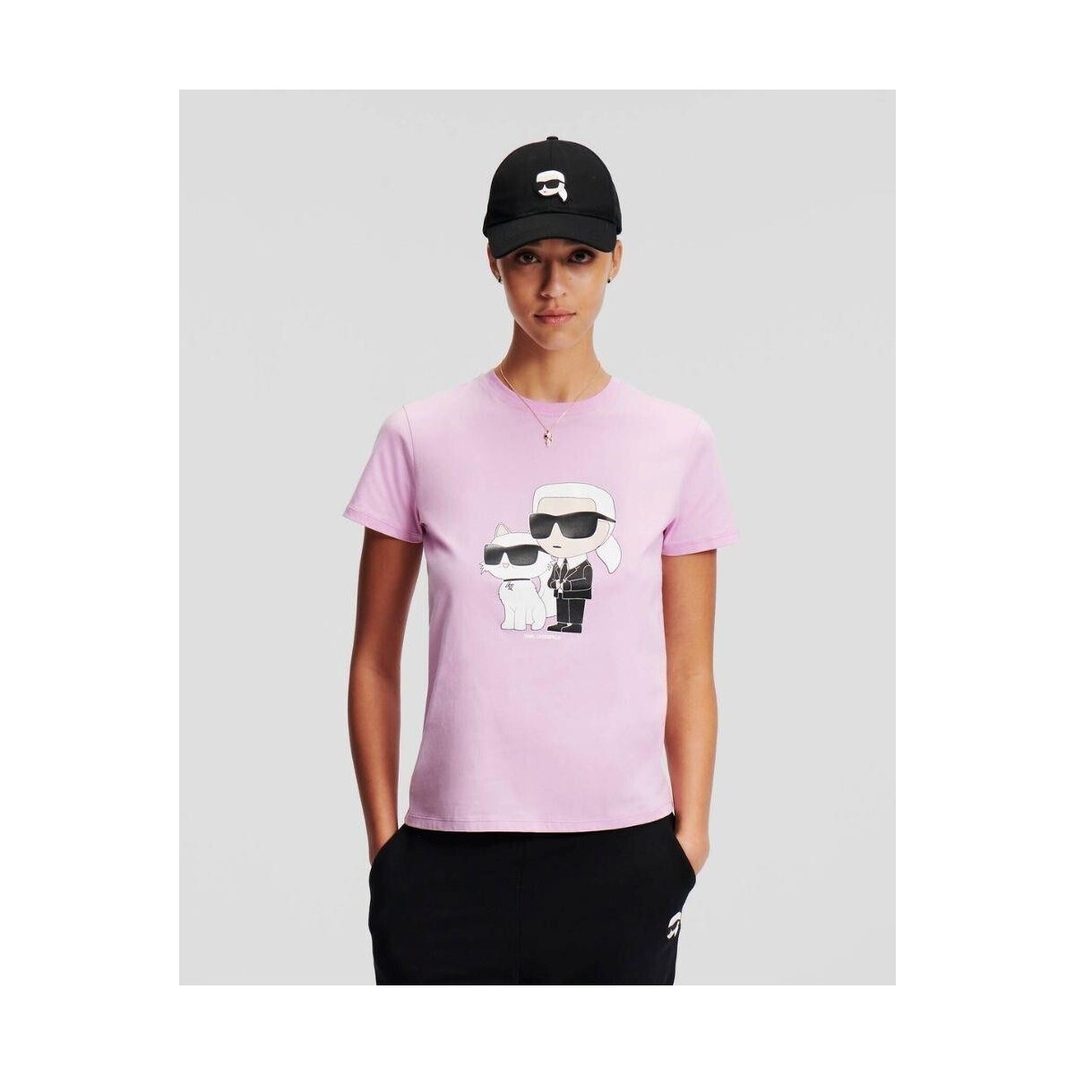 Oblačila Ženske Majice & Polo majice Karl Lagerfeld 230W1704 IKONIC 2.0 Rožnata