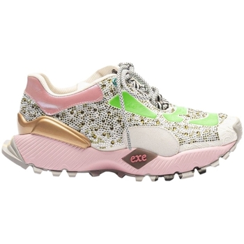 Čevlji  Ženske Modne superge Exé Shoes EXÉ Sneakers 134-23 - Green/Pink Večbarvna