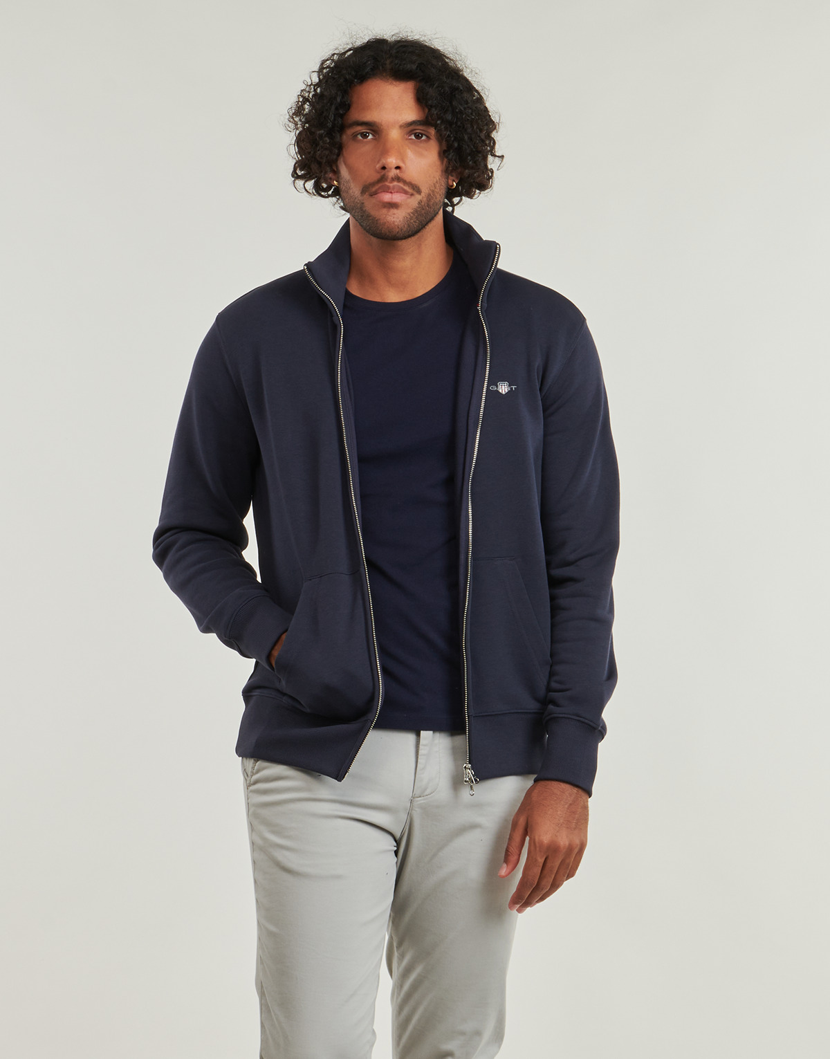 Oblačila Moški Puloverji Gant REG SHIELD FULL ZIP SWEAT         