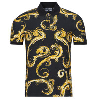Oblačila Moški Polo majice kratki rokavi Versace Jeans Couture POLO77GAG6S0 Črna / Pozlačena