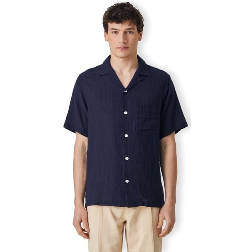 Oblačila Moški Srajce z dolgimi rokavi Portuguese Flannel Grain Shirt - Navy Modra