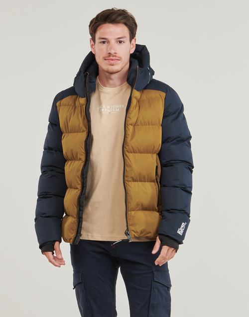 Superdry HOODED COLOR BLOCK Rjava