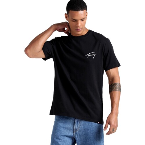 Oblačila Moški Majice s kratkimi rokavi Tommy Jeans CAMISETA HOMBRE   DM0DM17994 Črna