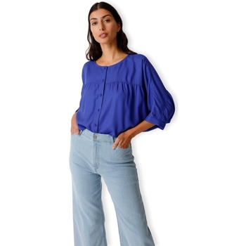 Oblačila Ženske Topi & Bluze Skfk Tilde Shirt - Royal Blue Modra