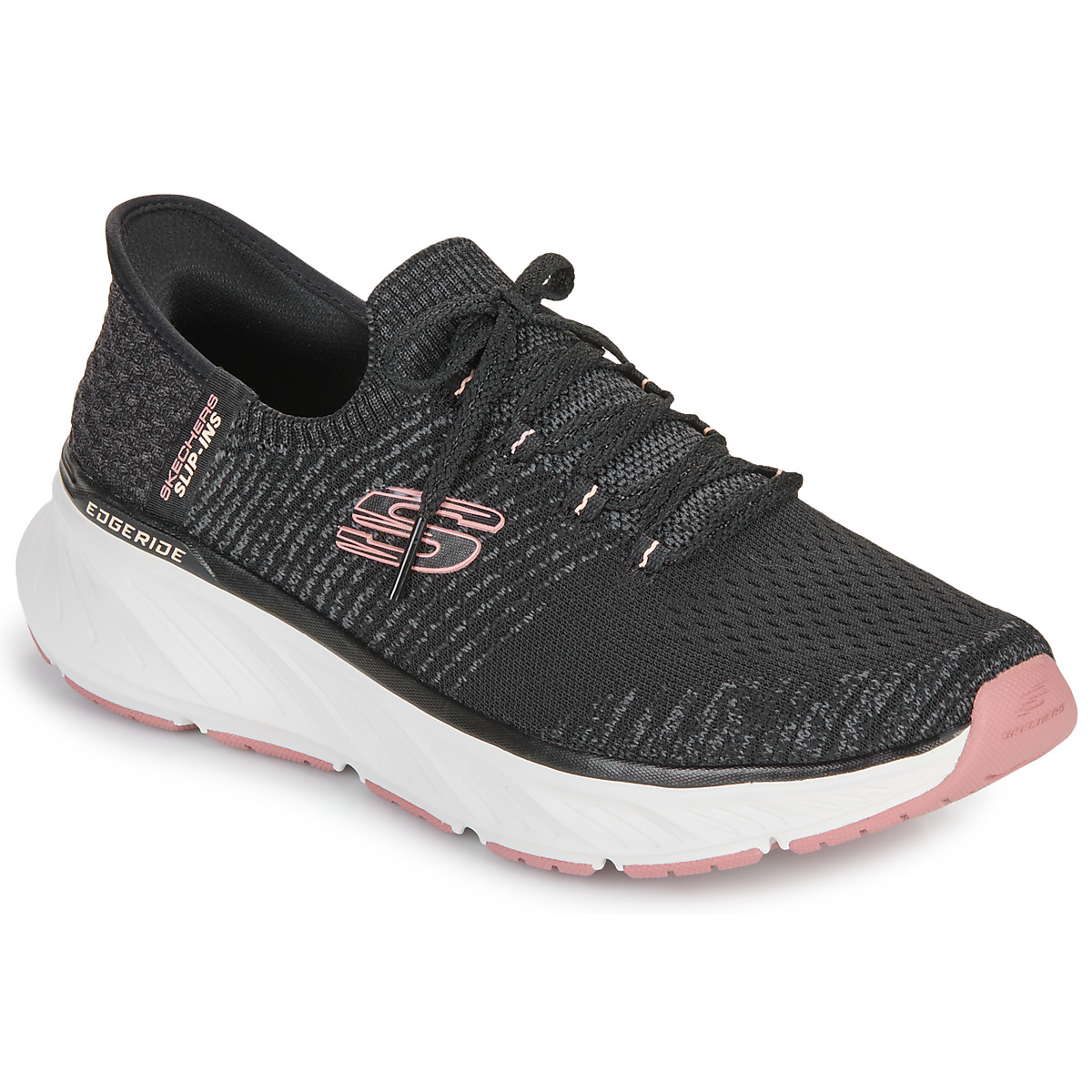 Čevlji  Ženske Nizke superge Skechers HAND FREE SLIP-INS EDGERIDE Črna / Rožnata
