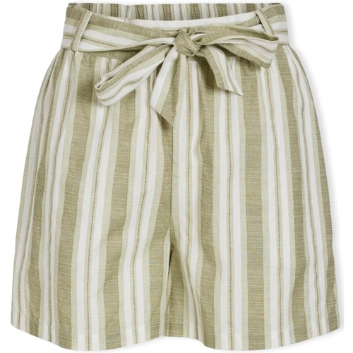 Oblačila Ženske Kratke hlače & Bermuda Vila Etni Shorts - Egret/Oil Green Bež