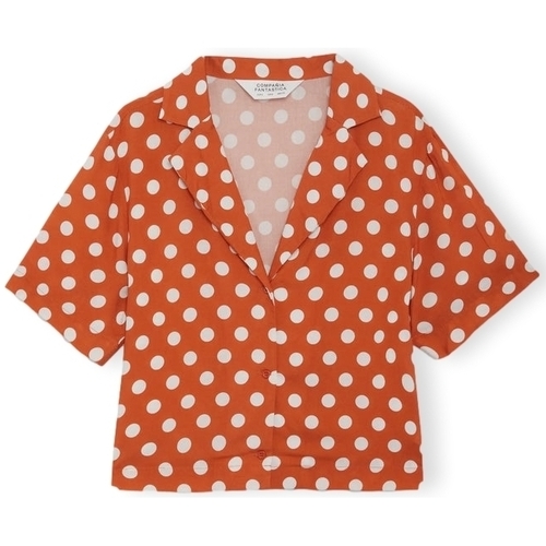 Oblačila Ženske Topi & Bluze Compania Fantastica COMPAÑIA FANTÁSTICA Shirt 12122 - Polka Dots Oranžna