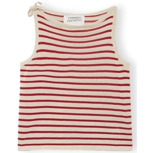 Oblačila Ženske Topi & Bluze Compania Fantastica COMPAÑIA FANTÁSTICA Top 10351 - White/Red Rdeča