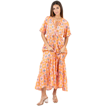Oblačila Ženske Dolge obleke Isla Bonita By Sigris Dolga Midi Obleka Oranžna