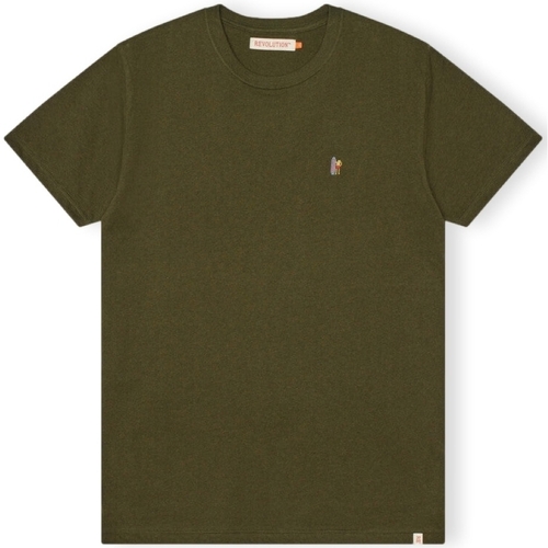 Oblačila Moški Majice & Polo majice Revolution T-Shirt Regular 1364 POS - Army Mel Zelena