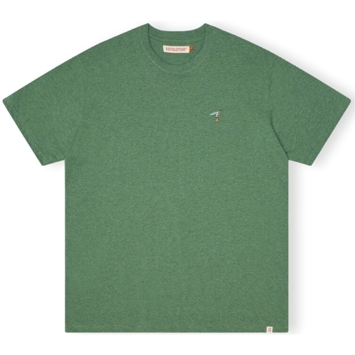 Oblačila Moški Majice & Polo majice Revolution T-Shirt Loose 1366 GIR - Dust Green Melange Zelena