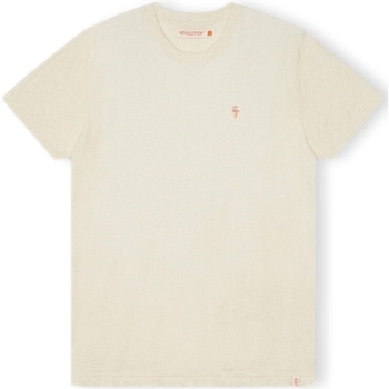 Oblačila Moški Majice & Polo majice Revolution T-Shirt Regular 1364 FLA - Off White/Mel Bela