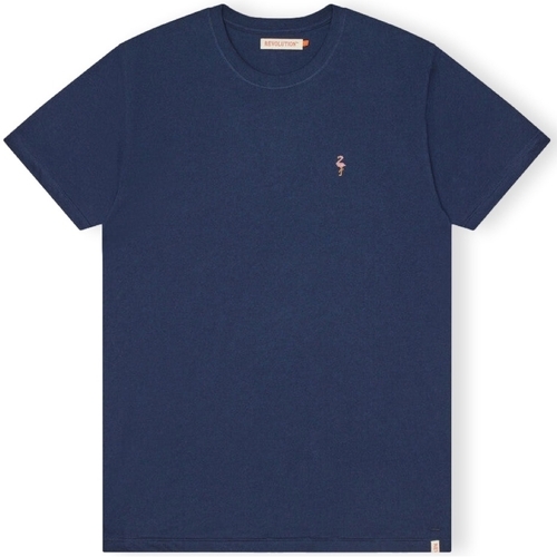 Oblačila Moški Majice & Polo majice Revolution T-Shirt Regular 1364 FLA - Navy Mel Modra