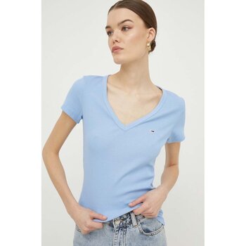 Oblačila Ženske Majice & Polo majice Tommy Jeans DW0DW17385 Modra