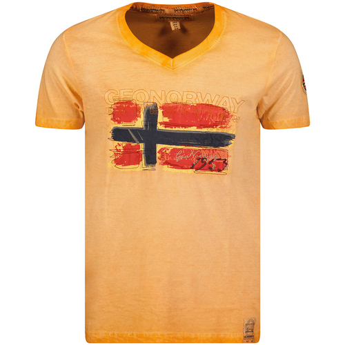 Oblačila Moški Majice s kratkimi rokavi Geo Norway SW1561HGN-ORANGE Oranžna