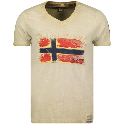Oblačila Moški Majice s kratkimi rokavi Geo Norway SW1561HGN-BEIGE Bež