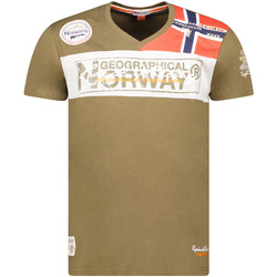 Oblačila Moški Majice s kratkimi rokavi Geographical Norway SX1130HGN-Kaki Zelena