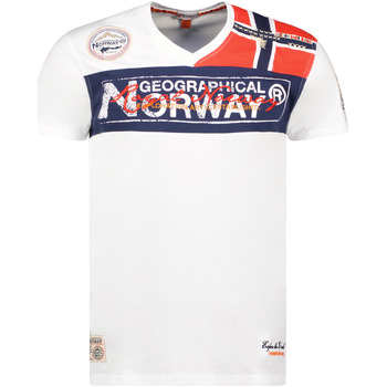 Oblačila Moški Majice s kratkimi rokavi Geographical Norway SX1130HGN-White Bela