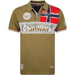 Oblačila Moški Polo majice kratki rokavi Geographical Norway SX1132HGN-Kaki Zelena