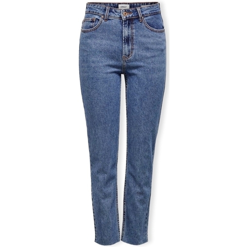 Oblačila Ženske Jeans straight Only Noos Emily Life Jeans - Medium Blue Denim Modra