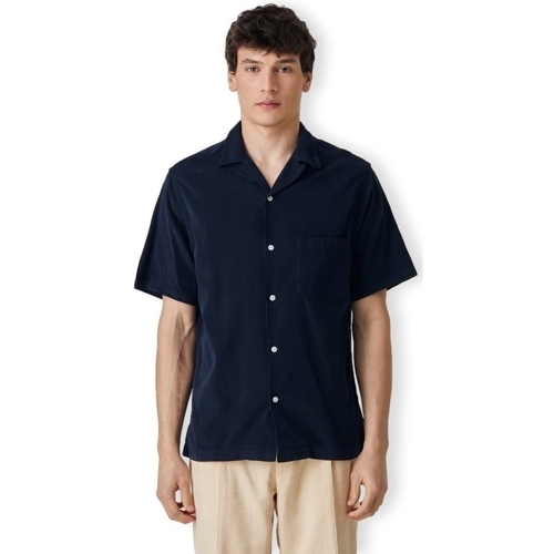 Oblačila Moški Srajce z dolgimi rokavi Portuguese Flannel Cord Camp Collar Shirt - Navy Modra